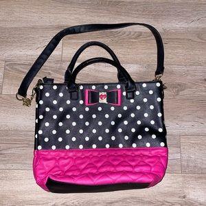 Betsy Johnson Polka Dot Tote Bag/ Purse